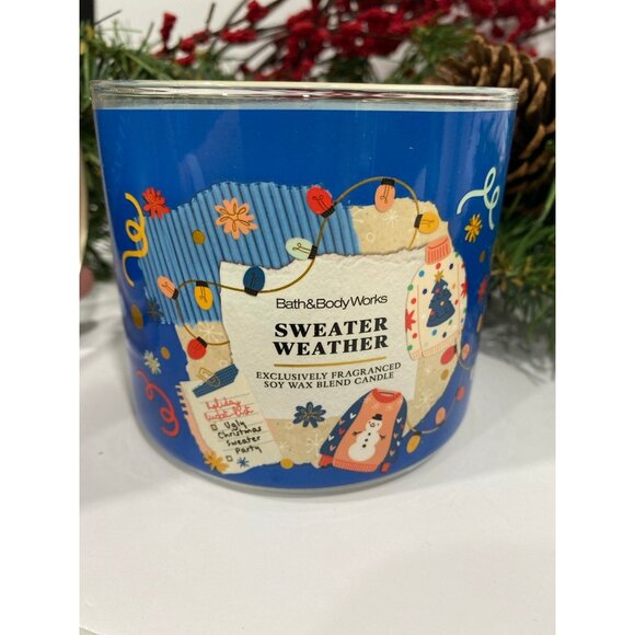 Bath & Body Works “Sweater Weather” New 3 Wick Candle - Picture 3 of 7